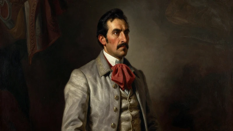 Revolucionario mexicano, óleo dramático a medio plano