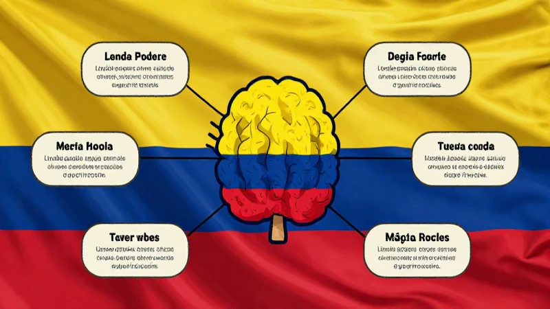 Mapa mental vibrante con fondo colombiano