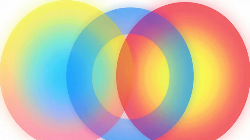 Círculos coloridos se conectan en ilustración plana