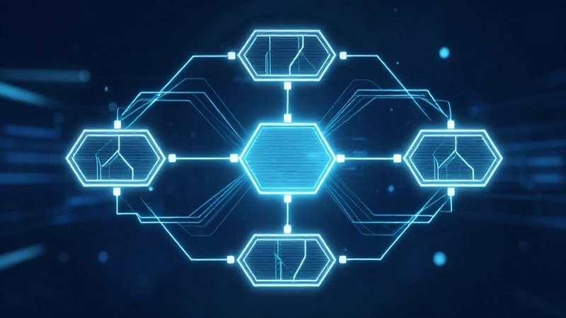 Diagrama geométrico futurista con líneas brillantes