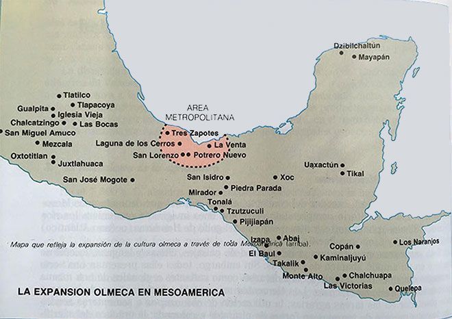 donde estaban ubicados los mapas olmecas y sus conceptos
