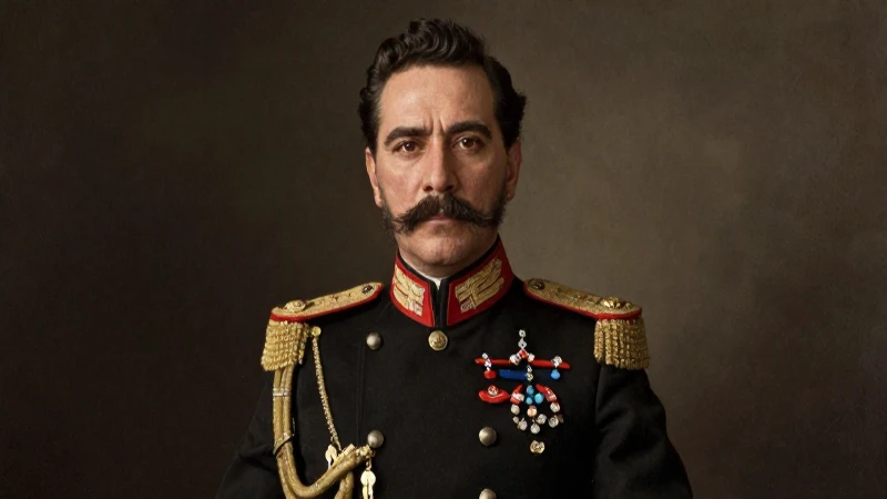 Retrato pintado de Obregón, uniforme militar