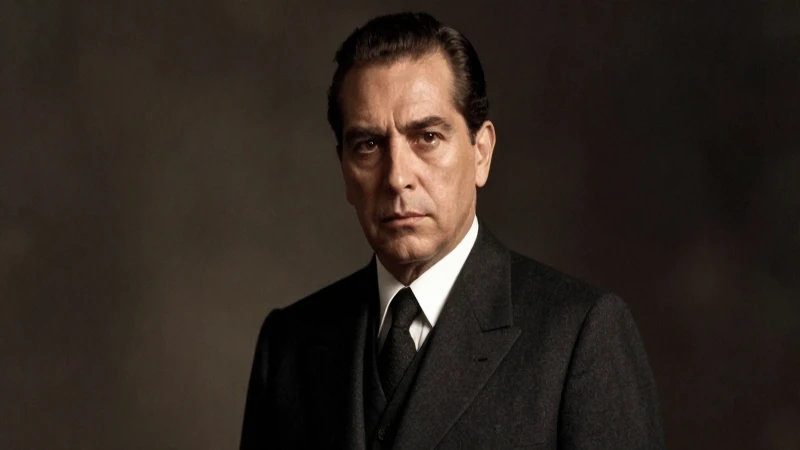 Retrato sobrio de Obregón, iluminación dramática y cinematográfica