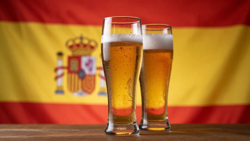 Quiénes son los dueños de Mahou San Miguel y su estructura 3 Velas de cerveza con fondo español dorado