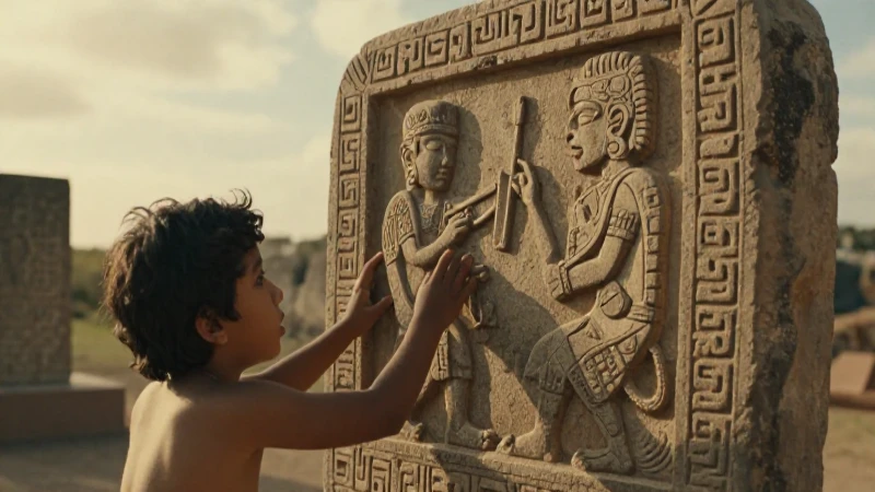 Niño olmeca aprende del escriba zapoteca