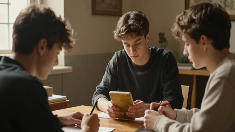 Cómo evolucionó el sistema educativo en la antigua Roma 7 Estudiantes romanos aprenden con tableta de cera