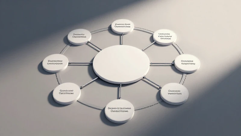 Ejemplo de organigrama circular eficiente y visual 3 Diagrama orgánico interconectado con iluminación cinematográfica