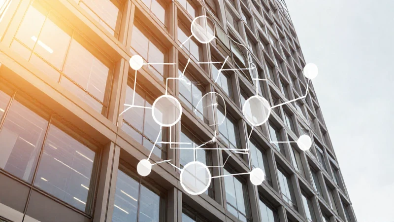 Ejemplos de Organigramas: Estructuras Organizacionales 2026 7 Edificio corporativo con organigrama estilizado e iluminación cálida