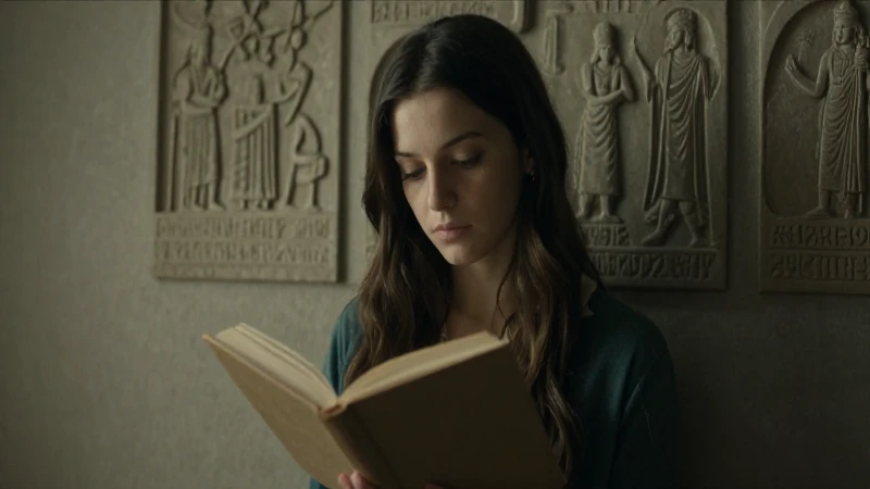 Niña lee con luz cinematográfica y filosófica