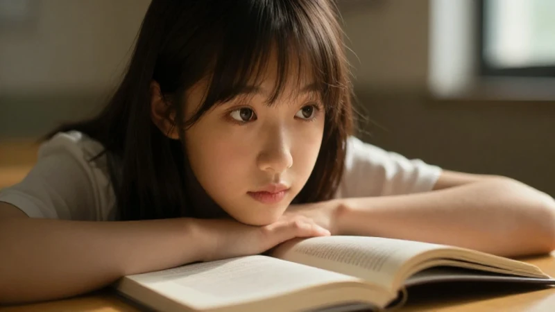 Niña lee con luz cinematográfica enfocada