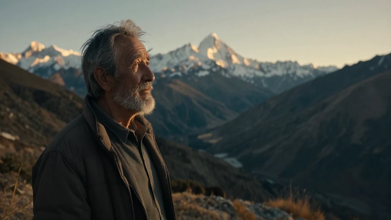 Anciano andino bajo luz cinematográfica