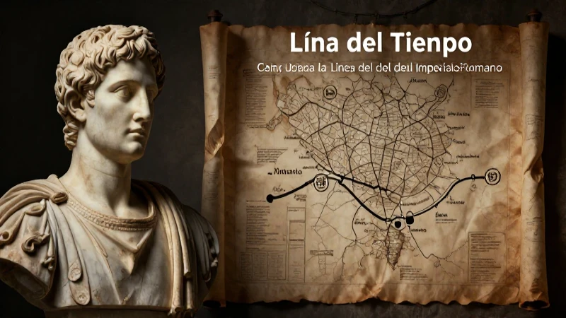 Retrato imperial romano con mapa antiguo