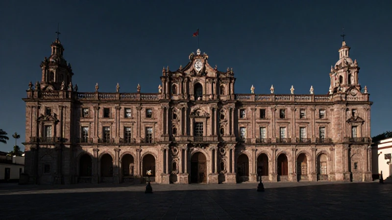 Línea del tiempo de 1600 a 1700 en México: eventos clave 7 Ciudad colonial mexicana con luces contrastantes