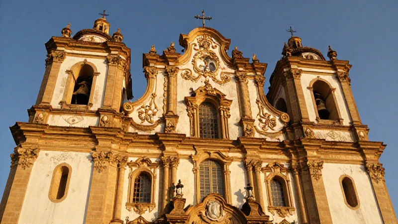 Línea del tiempo de 1600 a 1700 en México: eventos clave 6 Fachada barroca dorada al atardecer