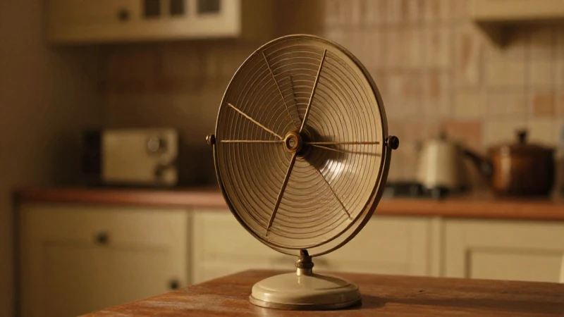Radar antiguo iluminado cálidamente en cocina