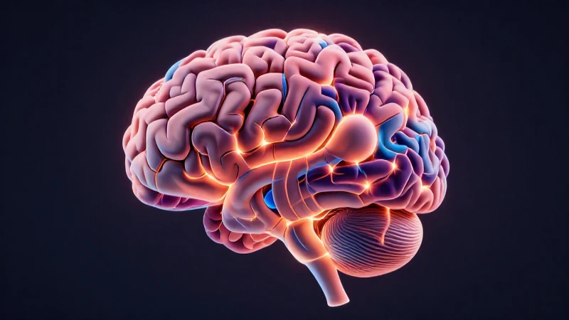 Cerebro estilizado con redes neuronales luminosas