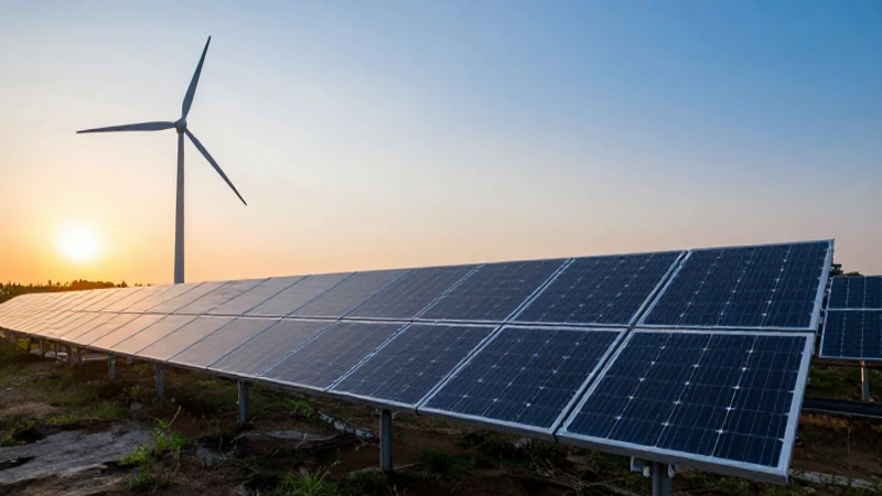 Paneles solares y viento, colores vibrantes