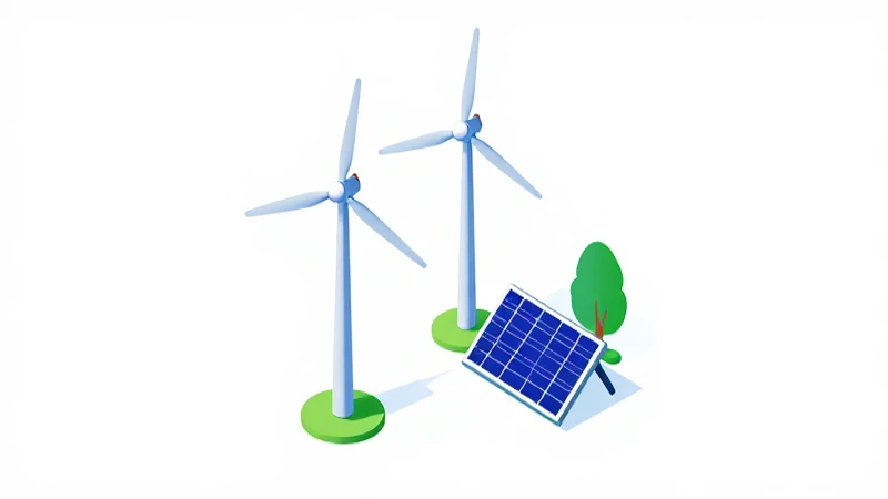 Ilustración isométrica vectorial de energías renovables