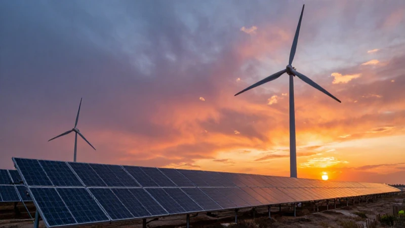 Energía renovable al atardecer con luz dramática