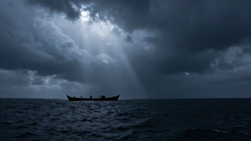 Bargea vikinga en mar tormentoso y dramático