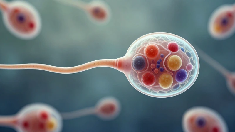 Ilustración científica detallada de espermatozoide