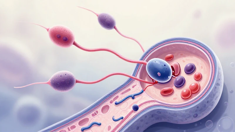 Esquema de la Espermatogénesis: Un Proceso Fundamental para la Reproducción Masculina 3 Ilustración científica de espermatozoides y túbulos seminíferos