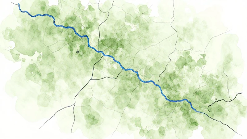 Mapa acuarela con ríos a la luz