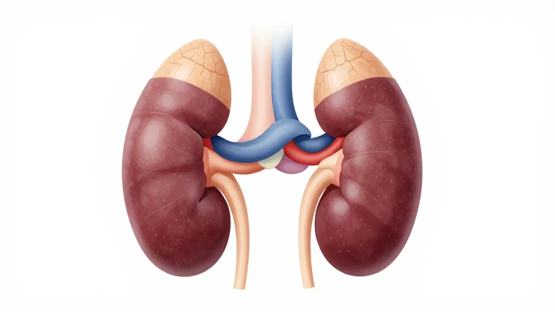 Ilustración médica del riñón humano