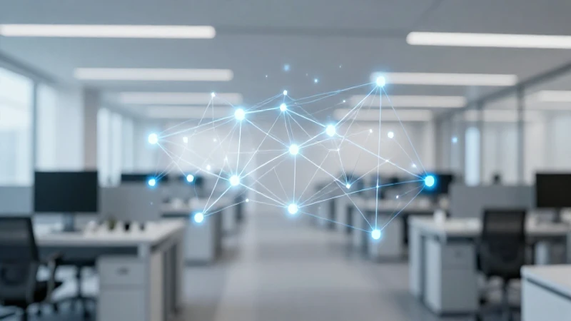 Oficina moderna e interconectada, estética corporativa