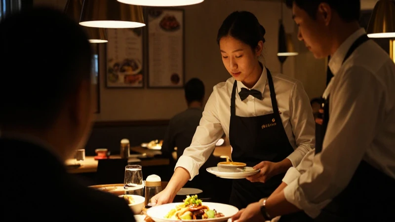 Luz cálida ilumina escena restaurantera íntima
