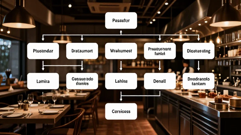 Organigrama de restaurante con luz cinematográfica