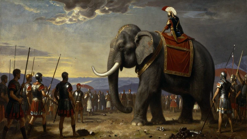 Etapas de Roma: Descubre la línea de tiempo de su historia 4 Pintura realista de batalla antigua y dramática