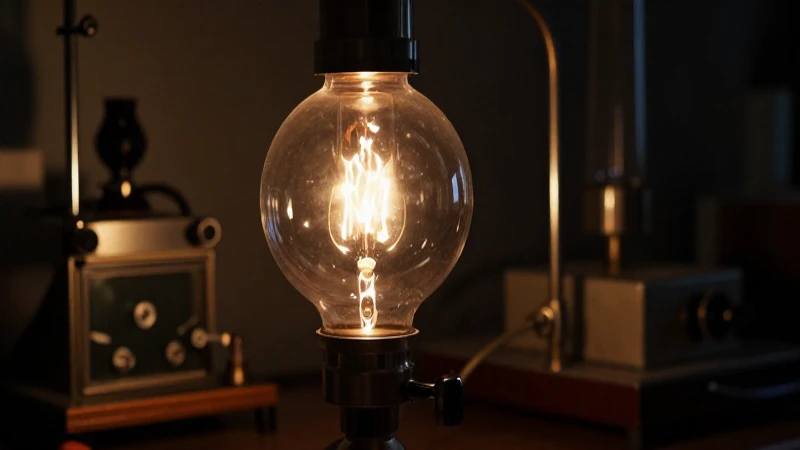 Lámpara Tesla antigua con iluminación dramática