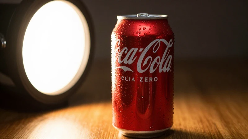 Coca-Cola Zero fresca con luz cálida