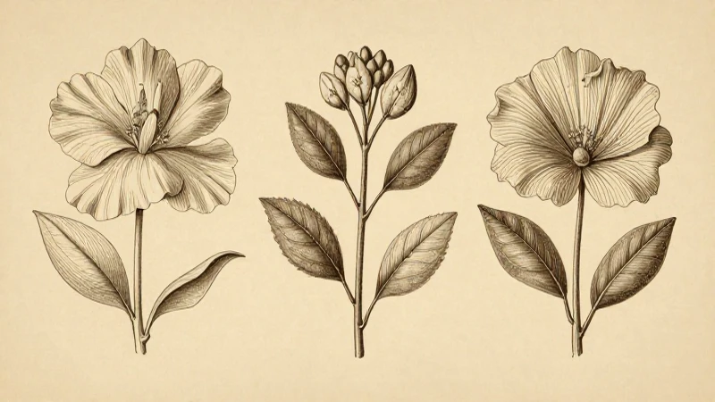 Cuál es la evolución y la línea de tiempo de la ecología 5 Ilustración botánica vintage en tonos sepia