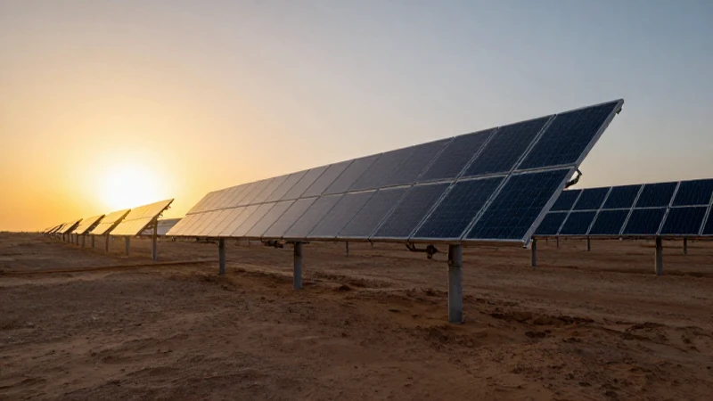 Paneles solares al atardecer en el desierto