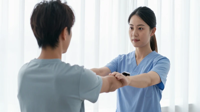 ▷ Evolución de la Fisioterapia en el Mundo: Línea del Tiempo 8 Fisioterapeuta guía ejercicio con luz suave