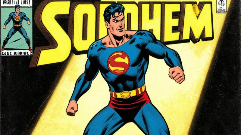 Portada de cómic vintage, héroe dramático