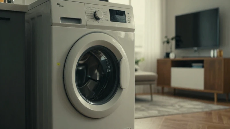 Evolución de la lavadora: Línea de tiempo desde su invención 8 Lavadora antigua en moderno apartamento iluminado