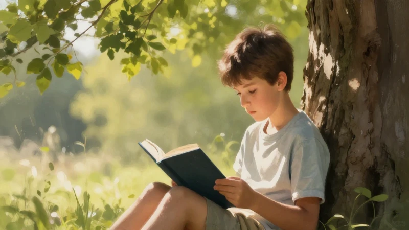 Cómo ha evolucionado la pedagogía a lo largo de la historia 5 Niño lee bajo el sol filtrado