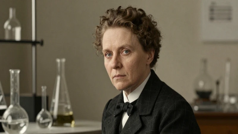 Retrato de Marie Curie con luz suave