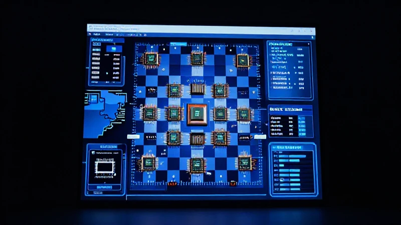 Chips antiguos, IA ajedrez e iluminación escénica