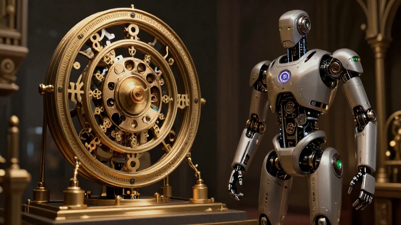 Robot futurista con detalles dramáticos y enfoque selectivo