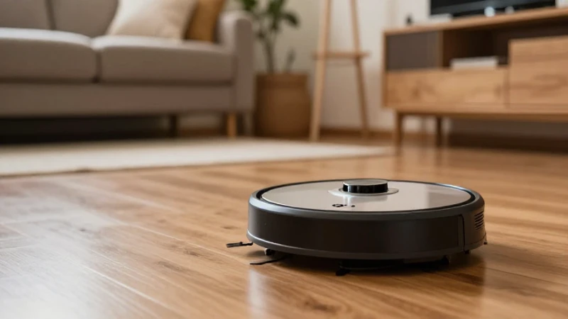 Robot limpia suelo de madera cálidamente