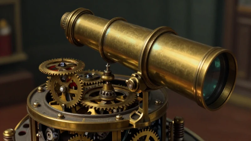 Maquinaria antigua iluminada con detalle cinematográfico