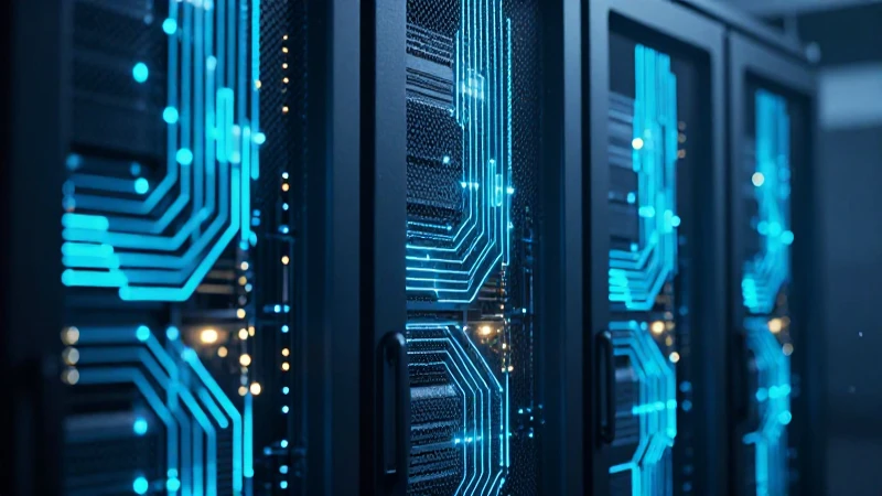 Evolución de Linux: Historia y Línea de Tiempo del SO Linux 10 Rack futurista emite luces y profundidad cinematográfica
