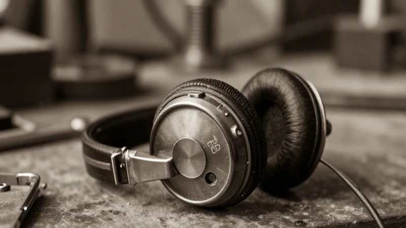 Auriculares antiguos en fotografía nostálgica y cálida