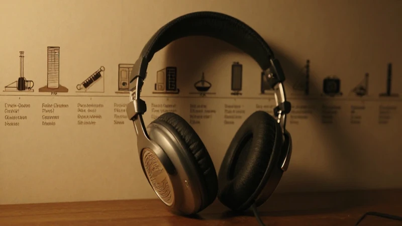 Auriculares antiguos con iluminación cinematográfica cálida