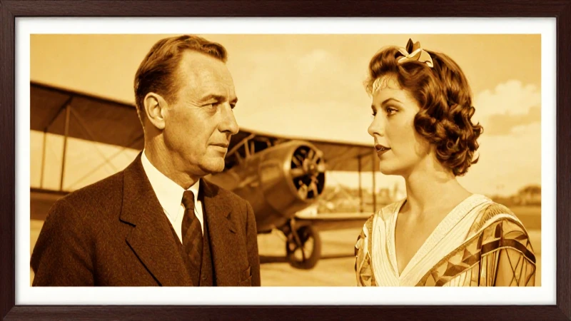 Cartel vintage de aviación con estilo Art Déco
