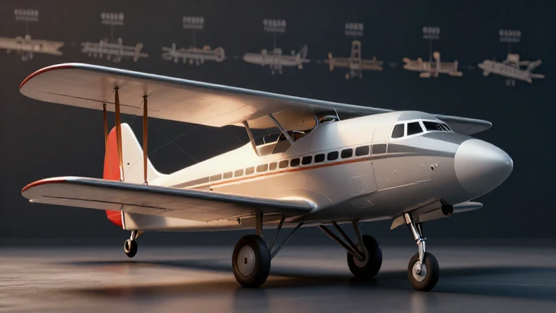 Avión antiguo frente a uno moderno cinematográfico